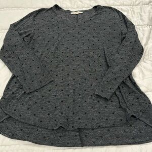 Loft XXL Grey polka dot long sleeve